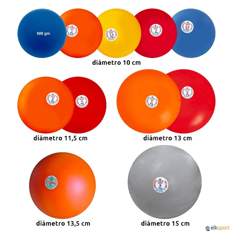 diametro-pesos-atletismo-blandos-caucho